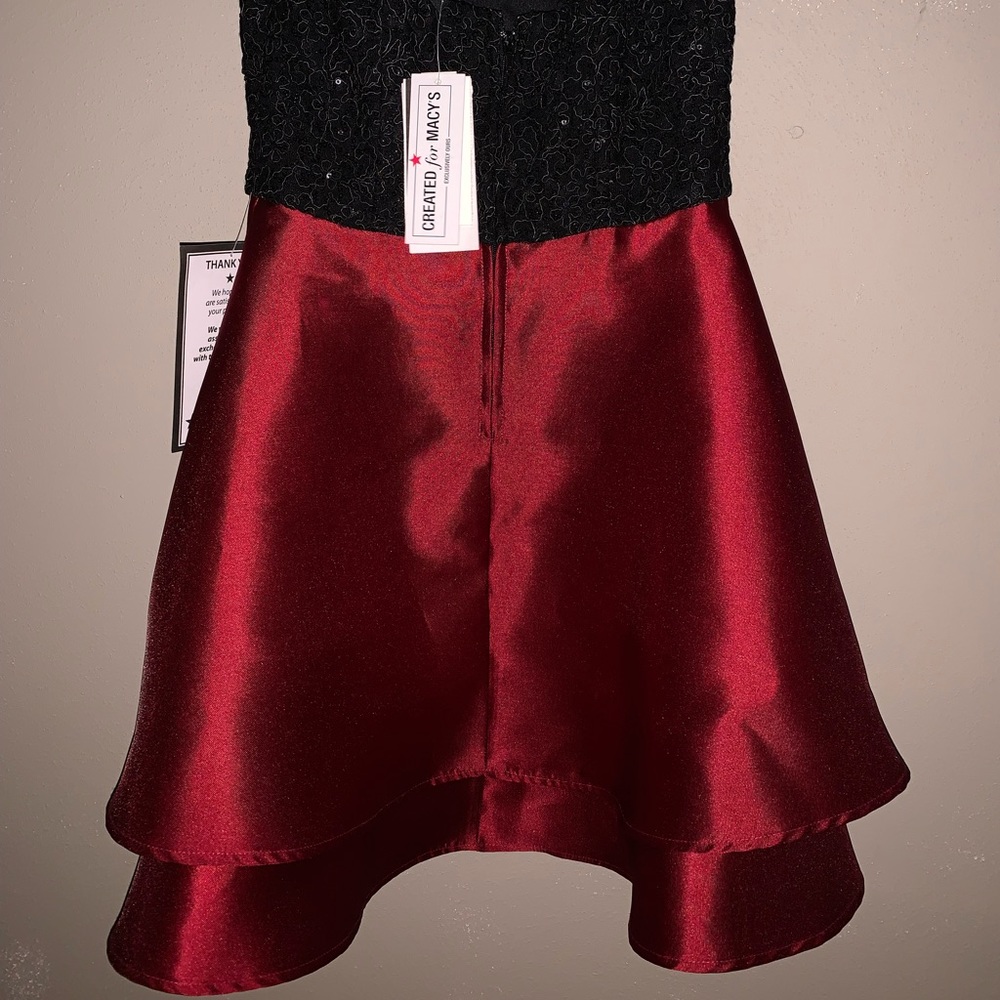 macys size 0 strapless, beaded and satin dress